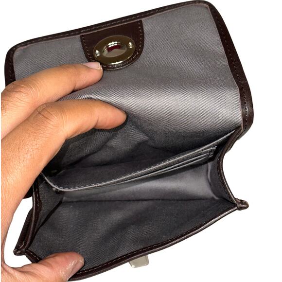 Coach Fuchsia Pink Brown Turn Lock Legacy Mini Crossbody 48022 Bag Purse - Picture 6 of 13